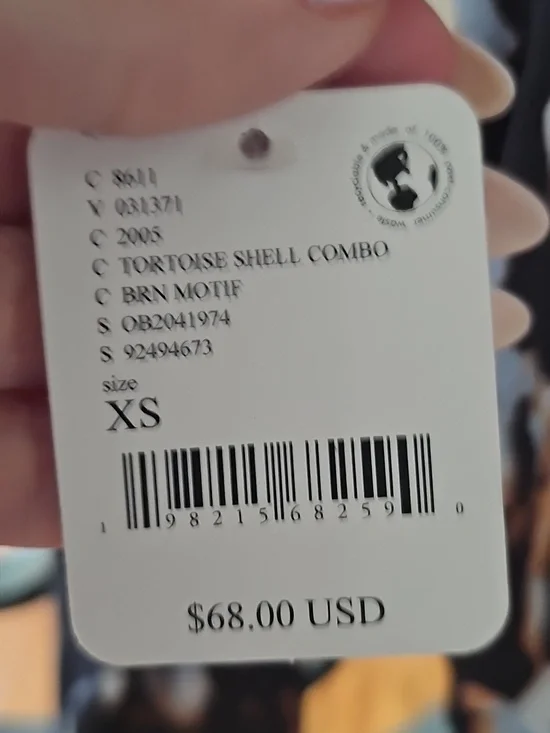 Free People Animal Print Long Sleeve Top - Black, Brown & White - Picture 6 of 6